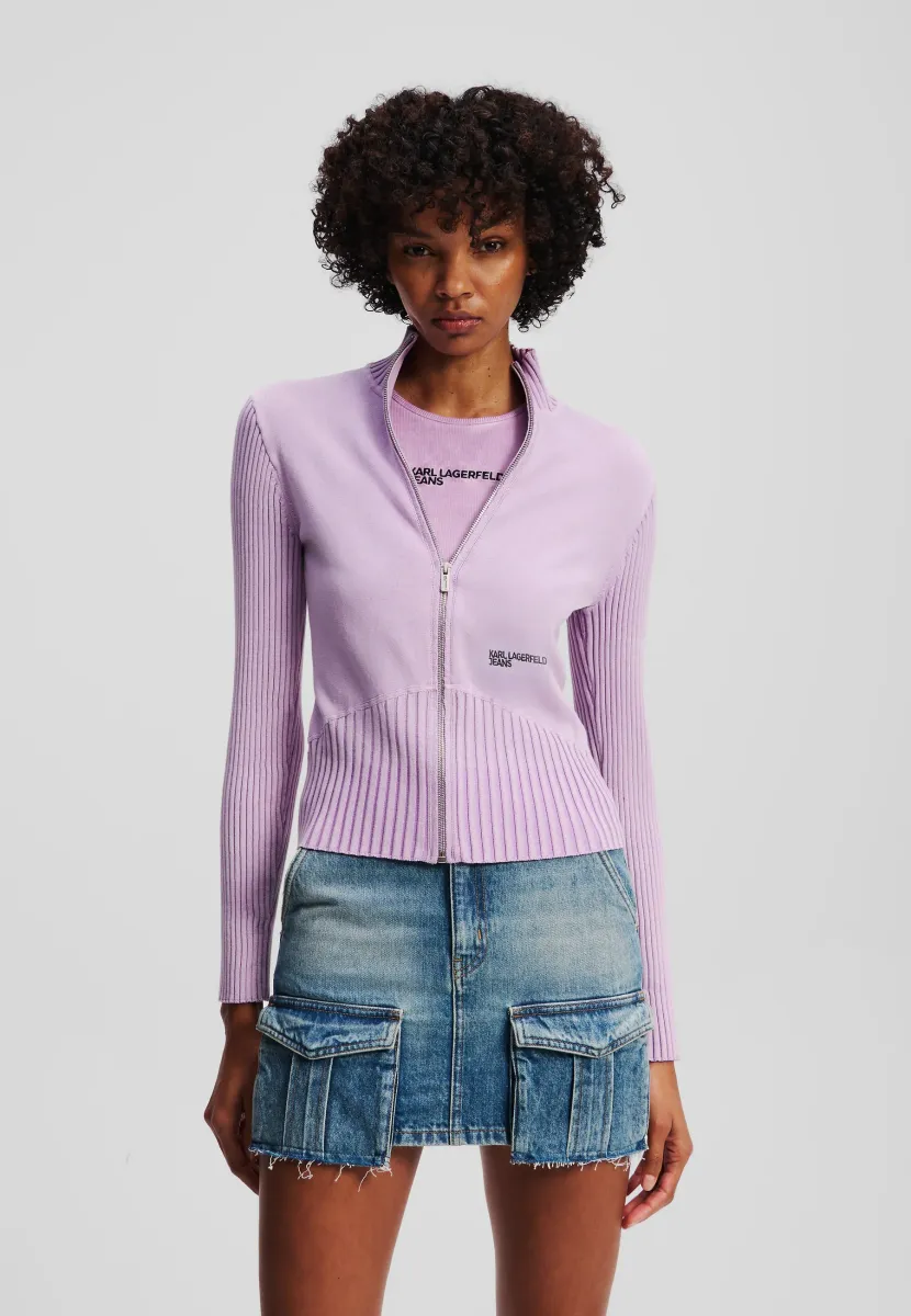 UTILITY ZIP-UP KNIT - Strickjacke - lavendula