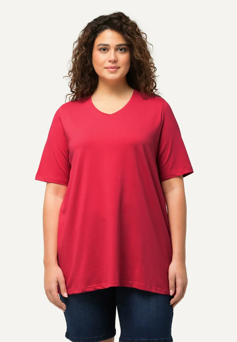 V-AUSSCHNITT HALBARM - T-Shirt basic - dark pink