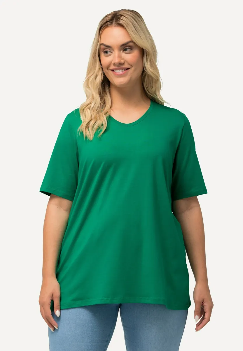 V-AUSSCHNITT HALBARM - T-Shirt basic - emerald