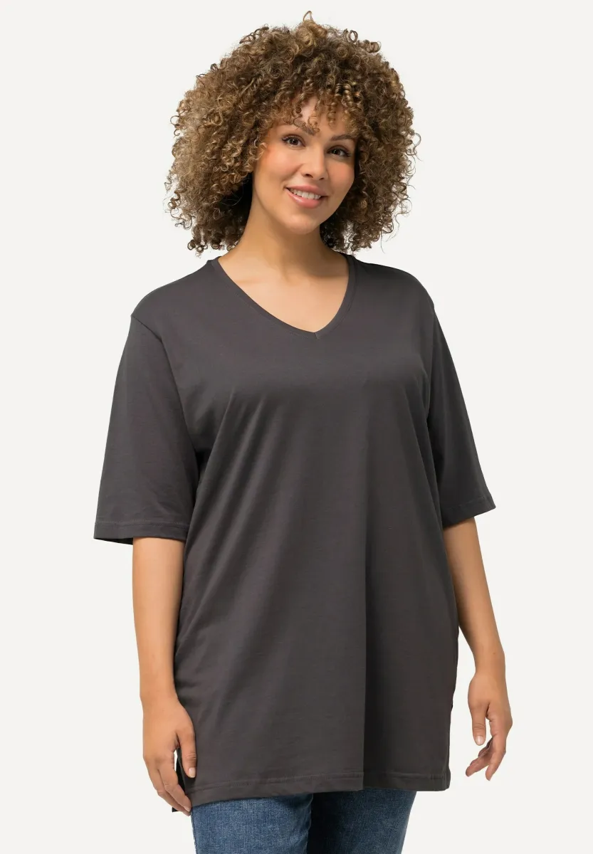 V-AUSSCHNITT, HALBARM - T-Shirt basic - graphitgrau