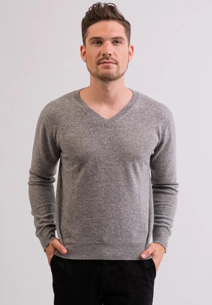 V-AUSSCHNITT - Strickpullover - grau