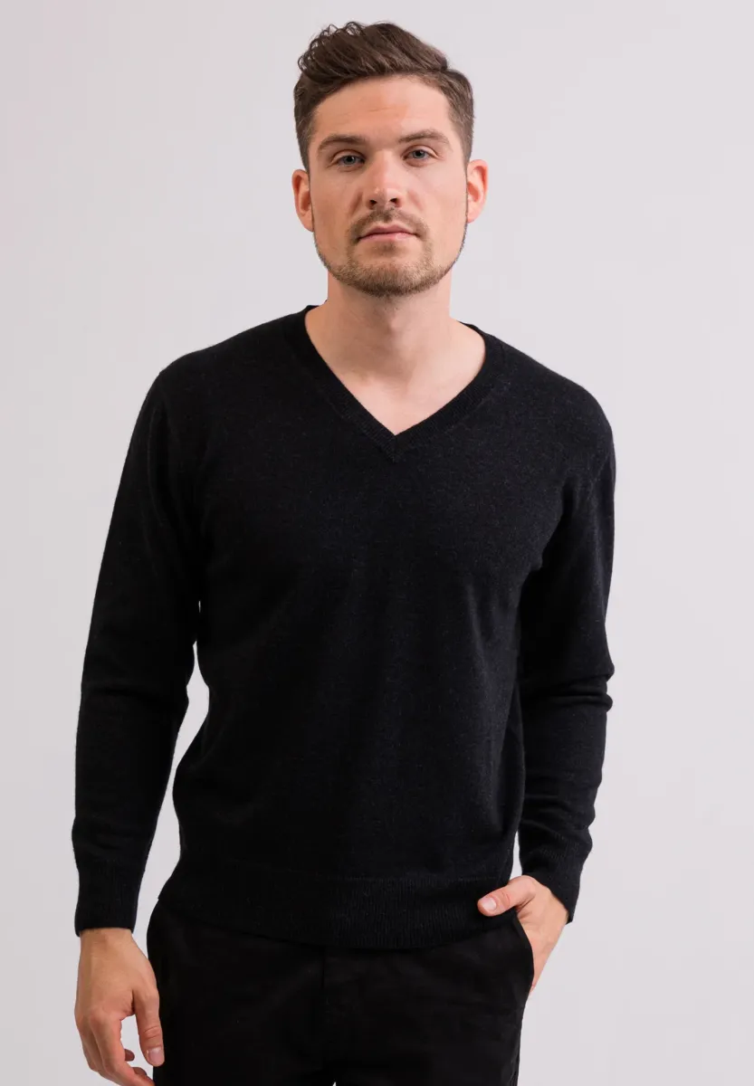 V-AUSSCHNITT - Strickpullover - holzkohle