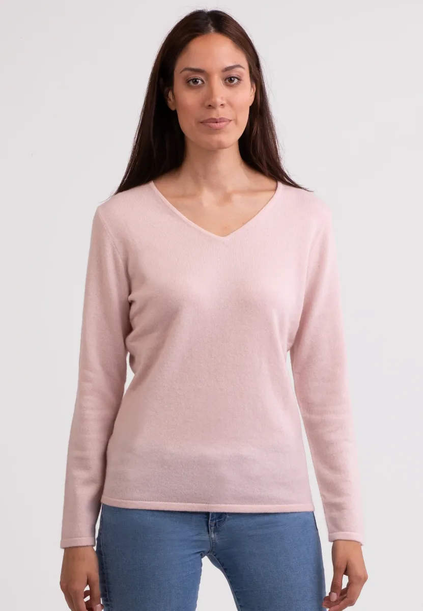 V-AUSSCHNITT  - Strickpullover - puderrosa