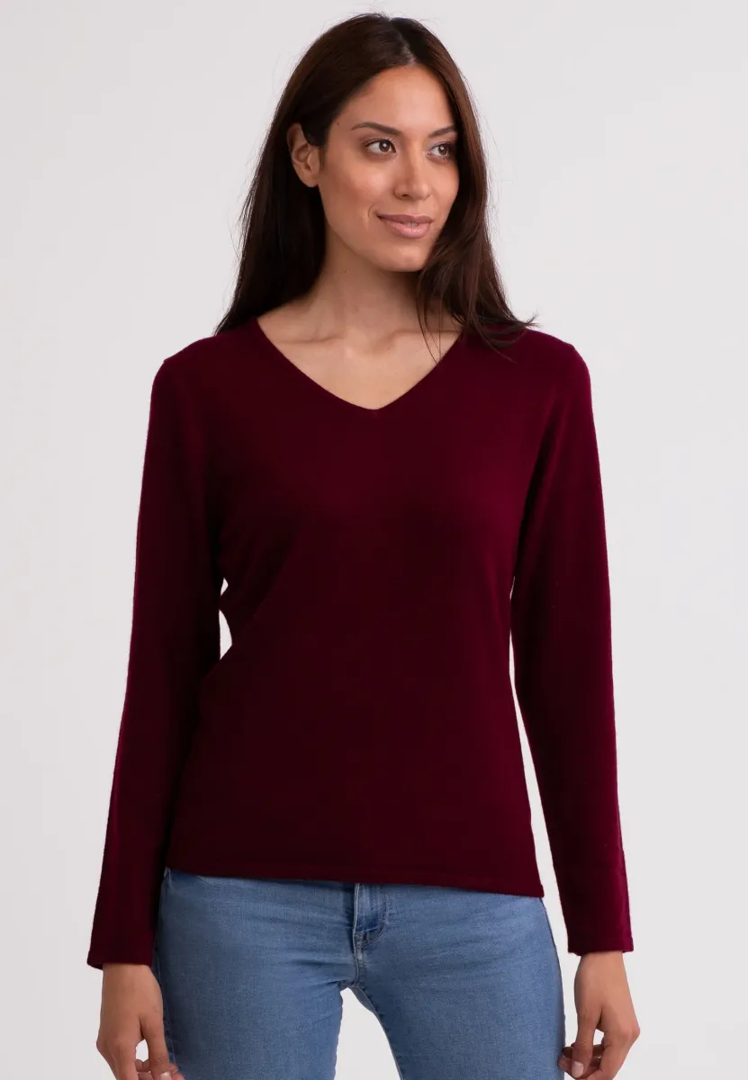 V-AUSSCHNITT  - Strickpullover - rouge noir
