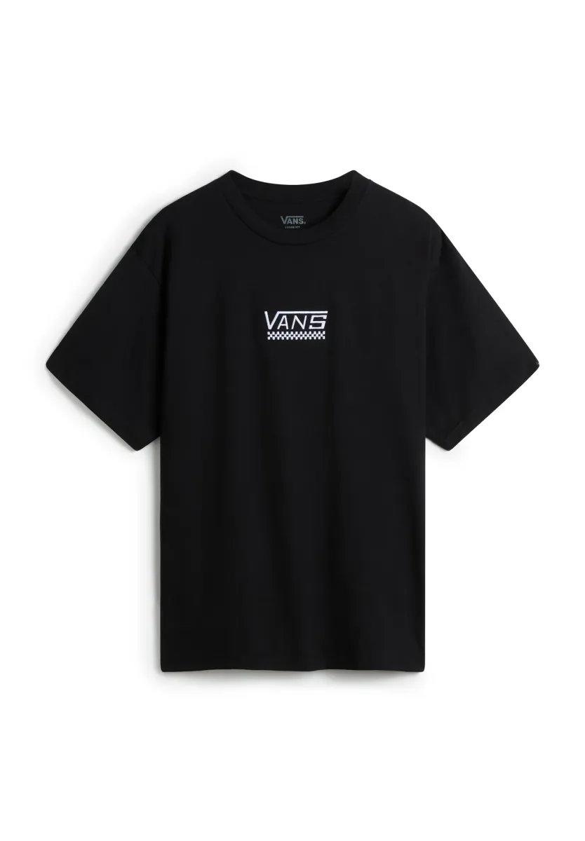 V CHECK LOOSE FIT - T-Shirt print - black