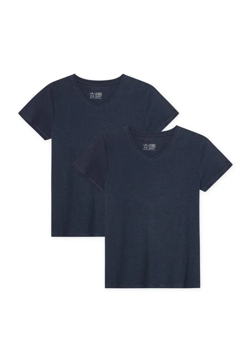 V-NECK 2-PACK - T-Shirt basic - dark navy