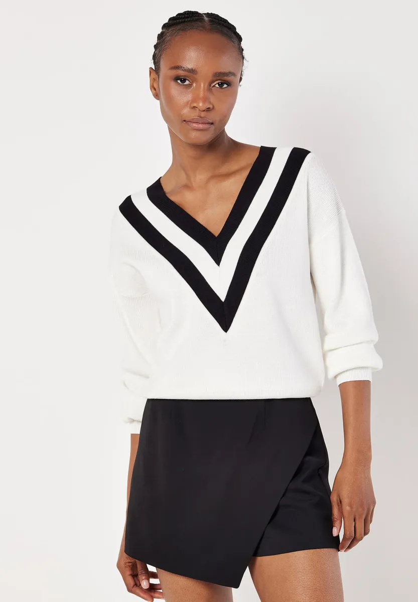 V-NECK CRICKET  - Strickpullover - white