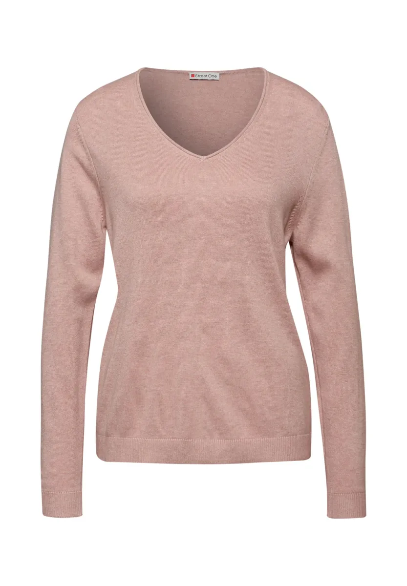 V-NECK PULLOVER - Strickpullover - rosa
