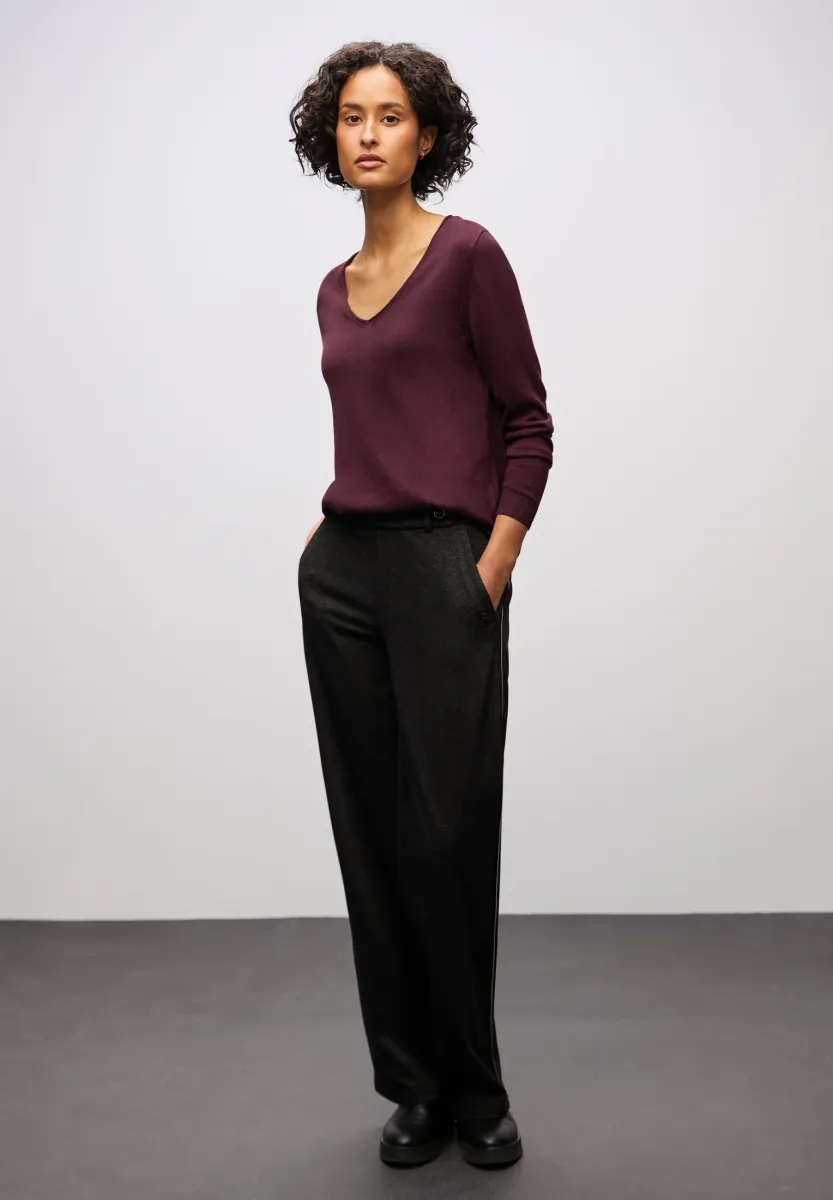 V-NECK PULLOVER - Strickpullover - rot