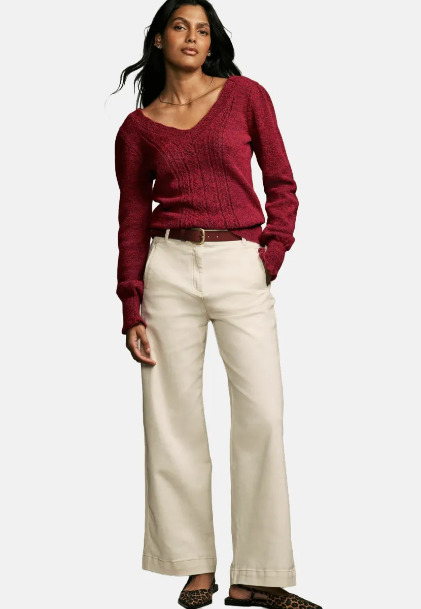 V-NECK - REGULAR FIT - Strickpullover - burgundy red
