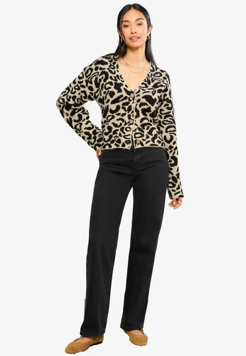V-NECK  - Strickjacke - animal