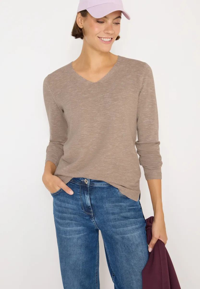 V-NECK - Strickpullover - beige
