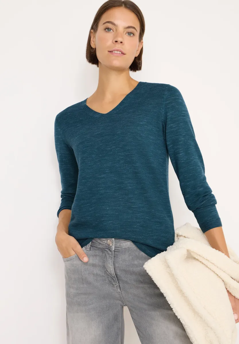 V-NECK - Strickpullover - blau