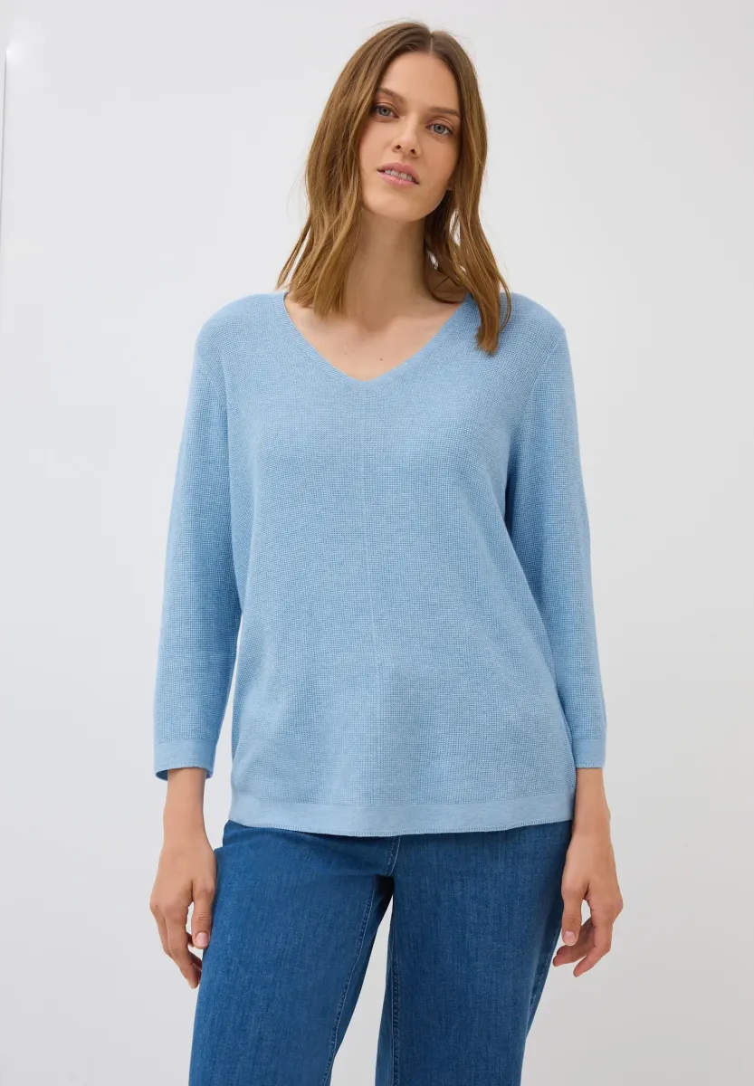 V-NECK  - Strickpullover - blau