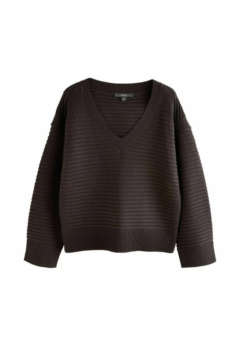 V-NECK - Strickpullover - chocolate brown