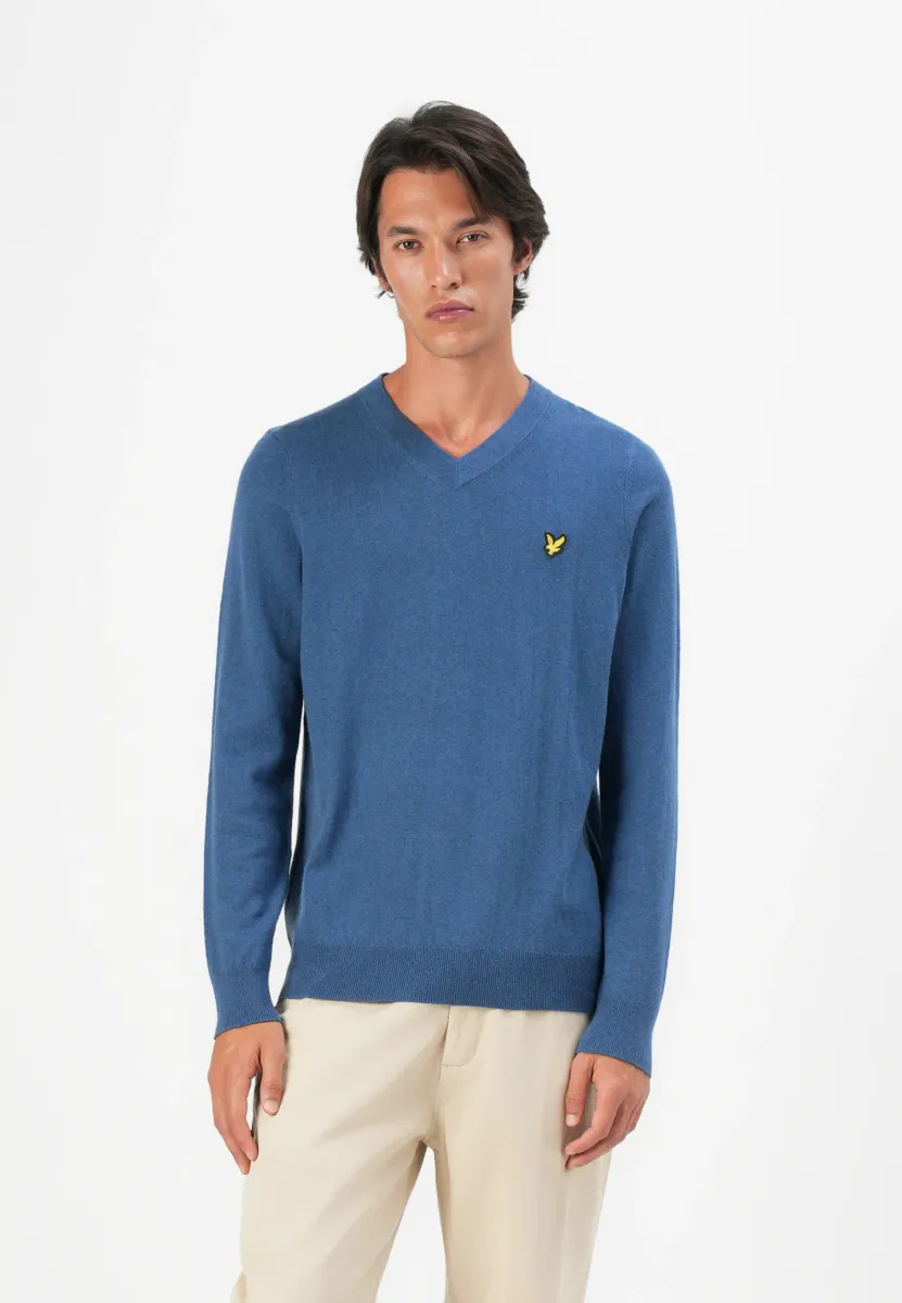V NECK - Strickpullover - deep water