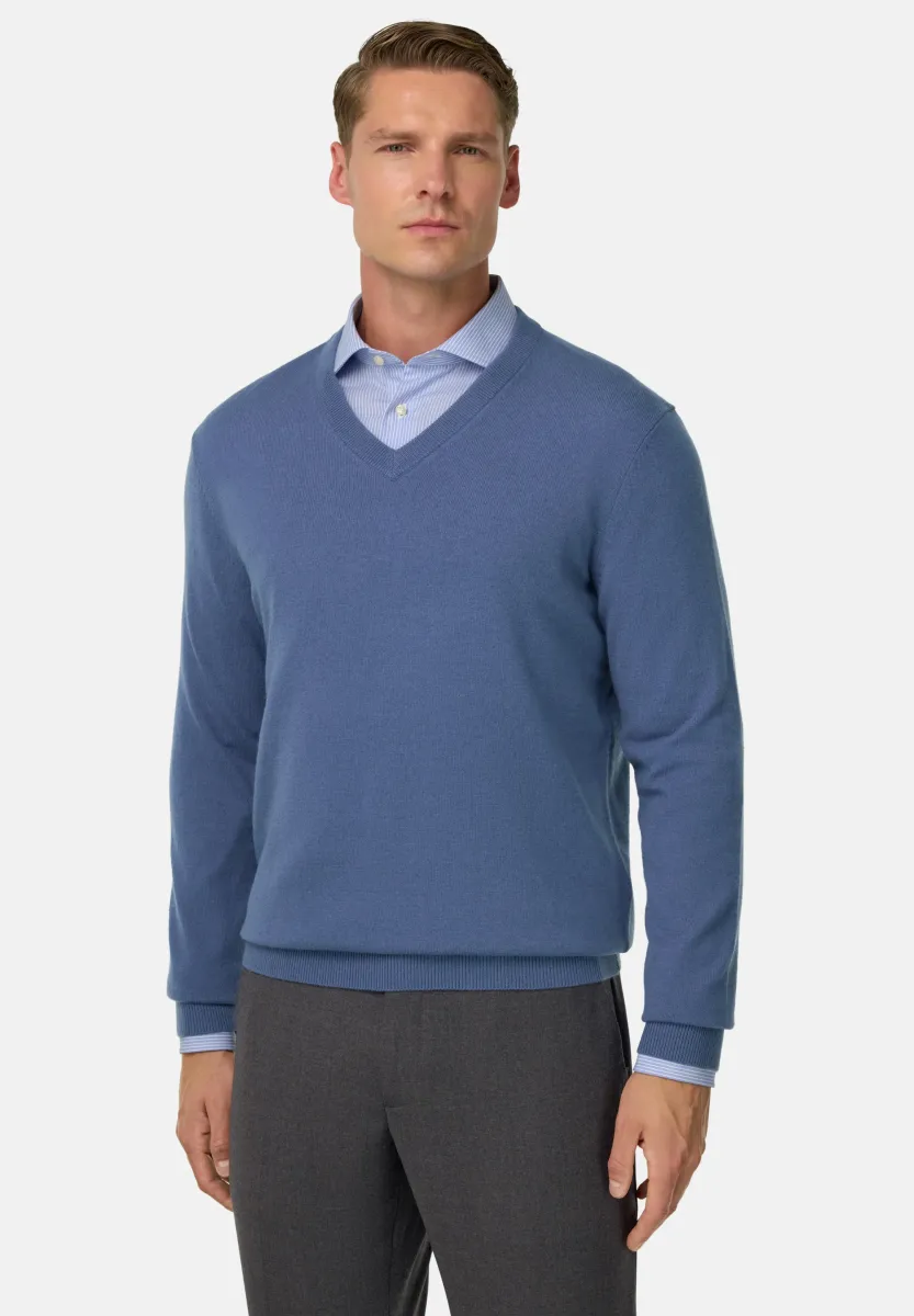 V NECK - Strickpullover - indigo