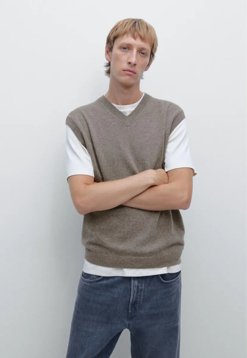 V-NECK  - Strickpullover - khaki