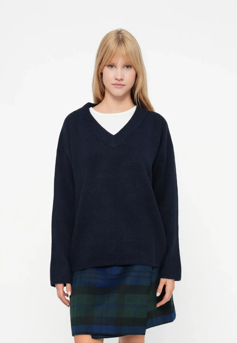 V NECK - Strickpullover - navy uniform