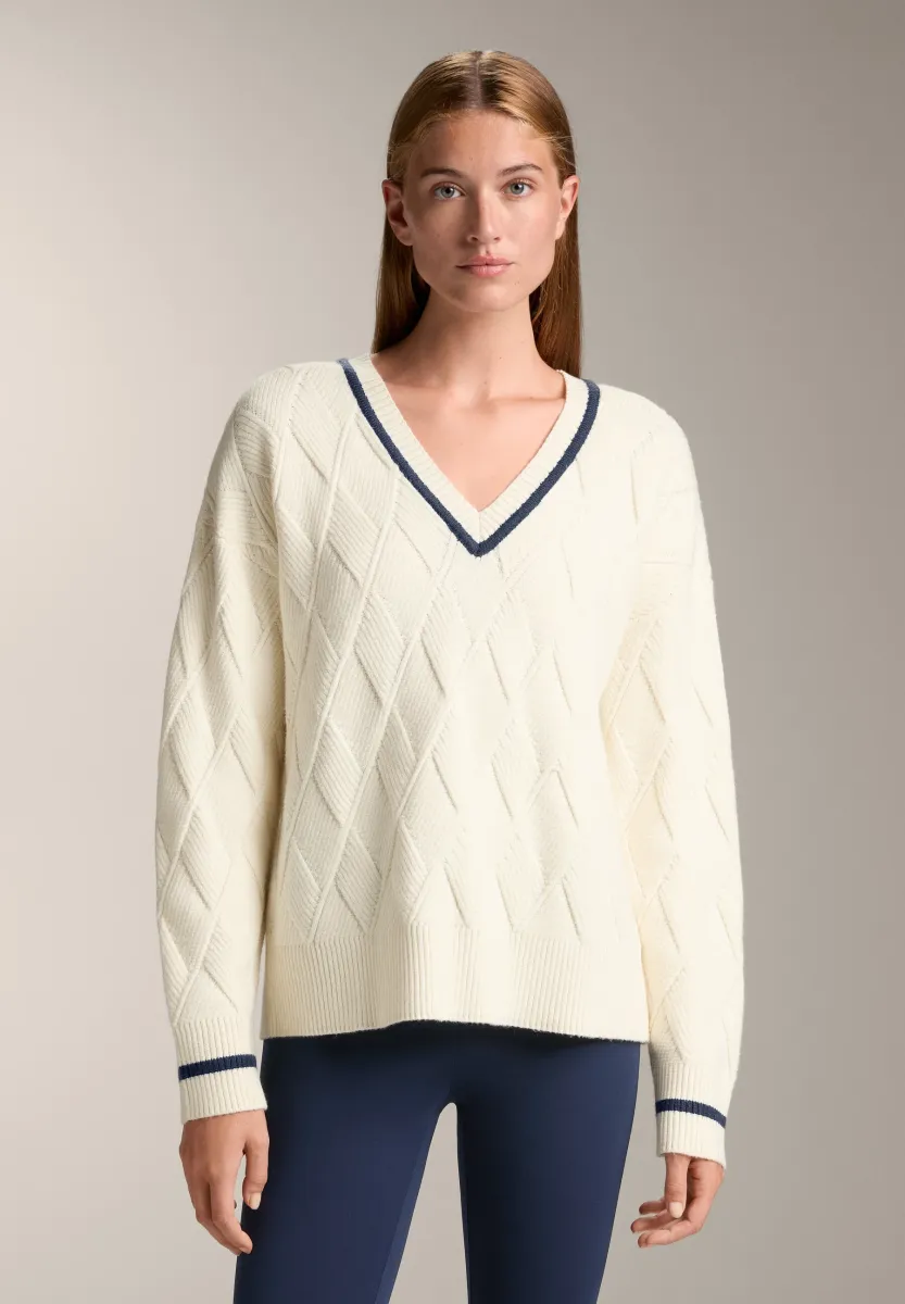 V-NECK - Strickpullover - white