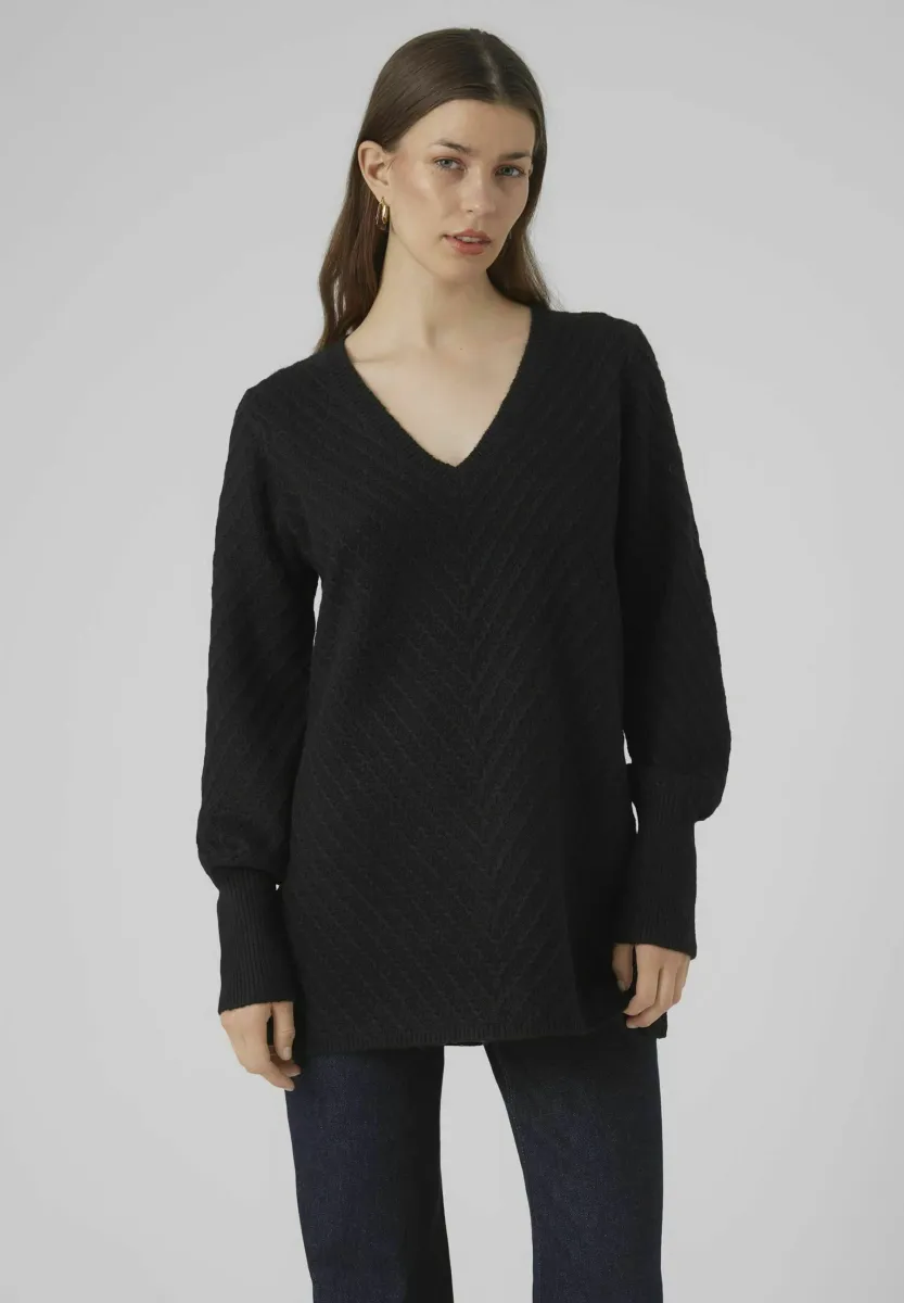 V-NEK - Strickpullover - black