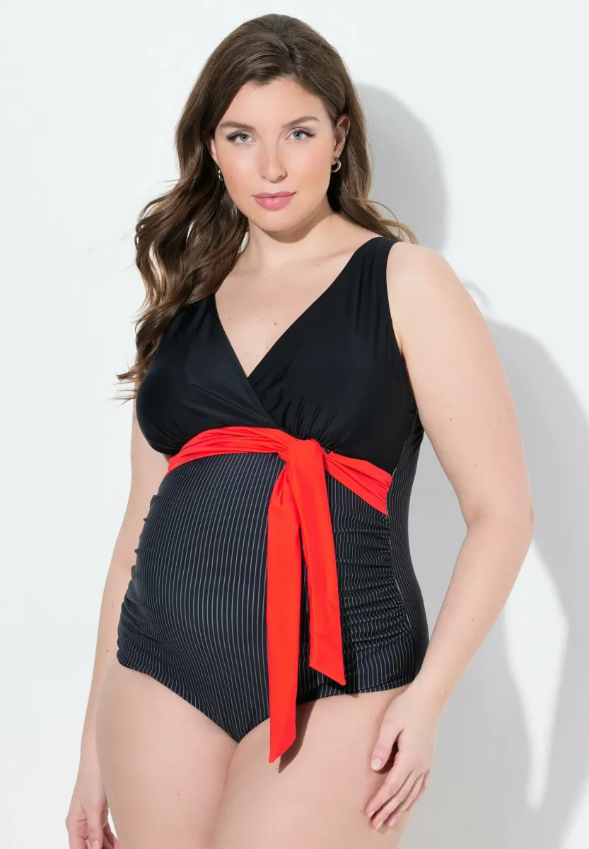 VALERIE ACCENT STRIPE - Badeanzug - black