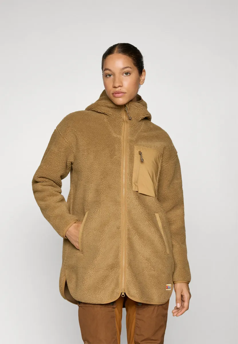 VARDAG PILE FLEECE LONG W - Fleecejacke - buckwheat brown