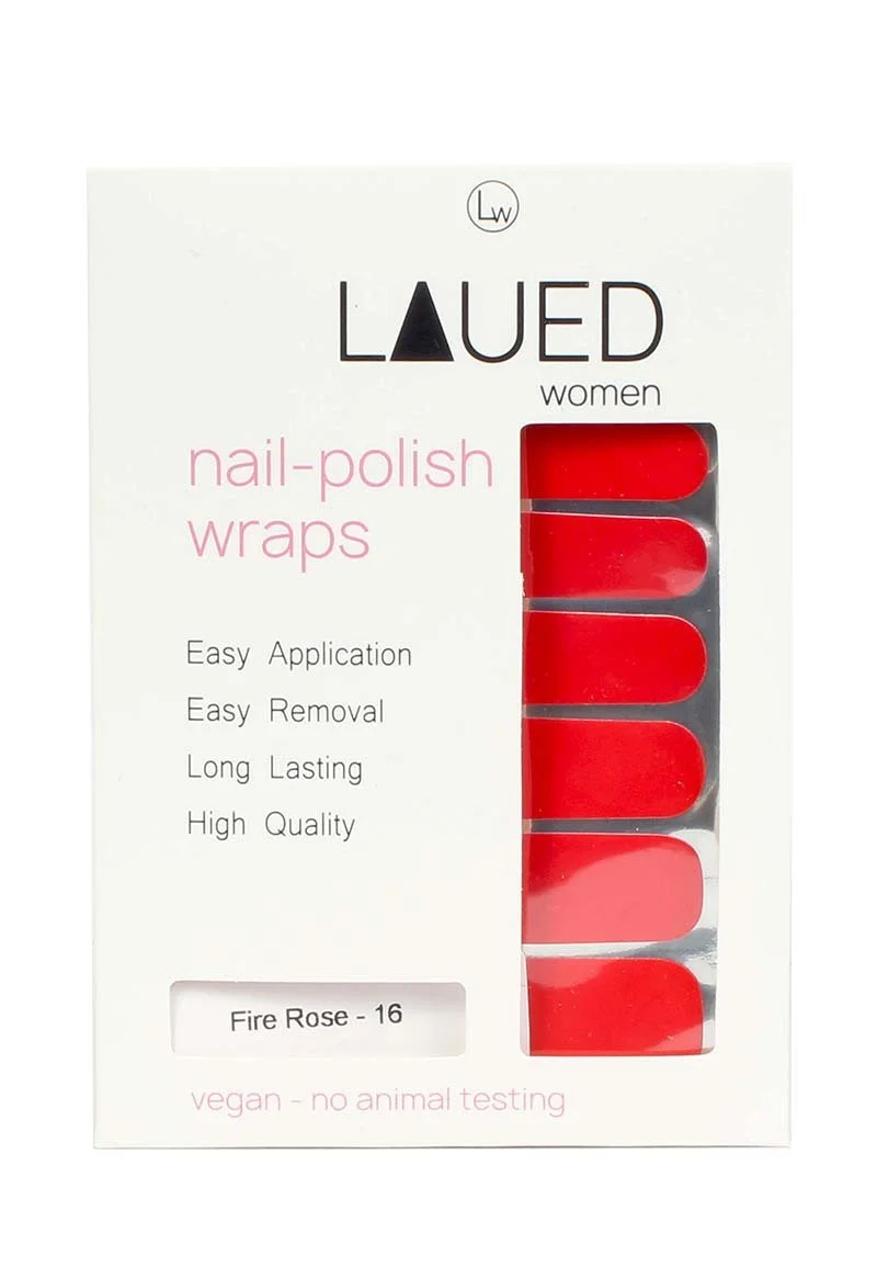VARGU LAUED VEGANE NAGELFOLIEN SOLID RED - Nagelsticker - fire rose