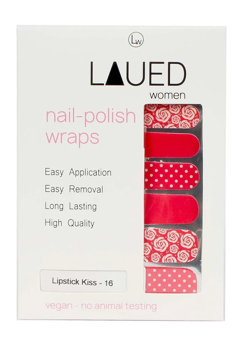 VARGU LAUED VEGANE NAGELFOLIEN SOLID RED - Nagelsticker - lipstick kiss