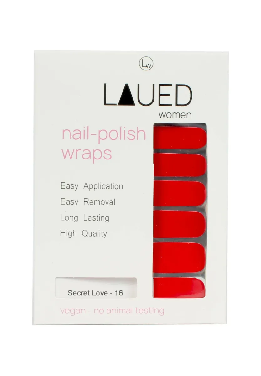 VARGU LAUED VEGANE NAGELFOLIEN SOLID RED - Nagelsticker - secret love