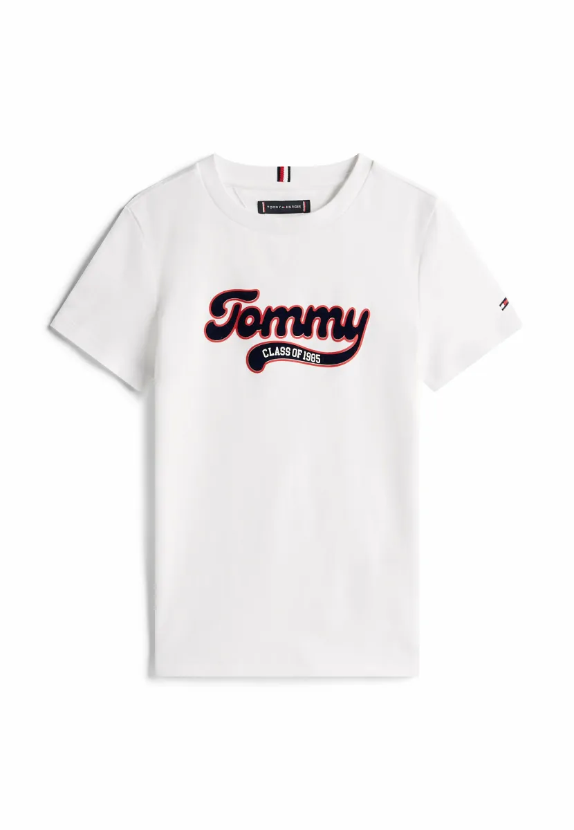 VARSITY INTERLOCK  LOGO - T-Shirt print - white