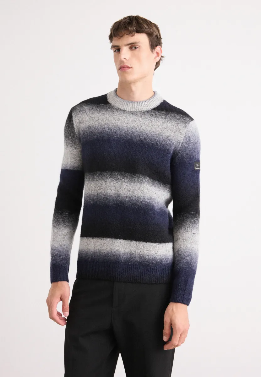 VECTOR COLOUR BLOCK CREW NECK JUMPER - Strickpullover - black