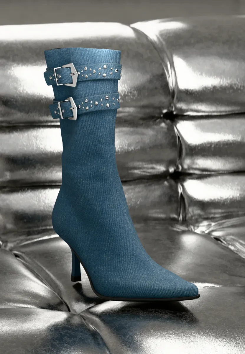 VERONIQUE - Cowboy-/Bikerboot - denim