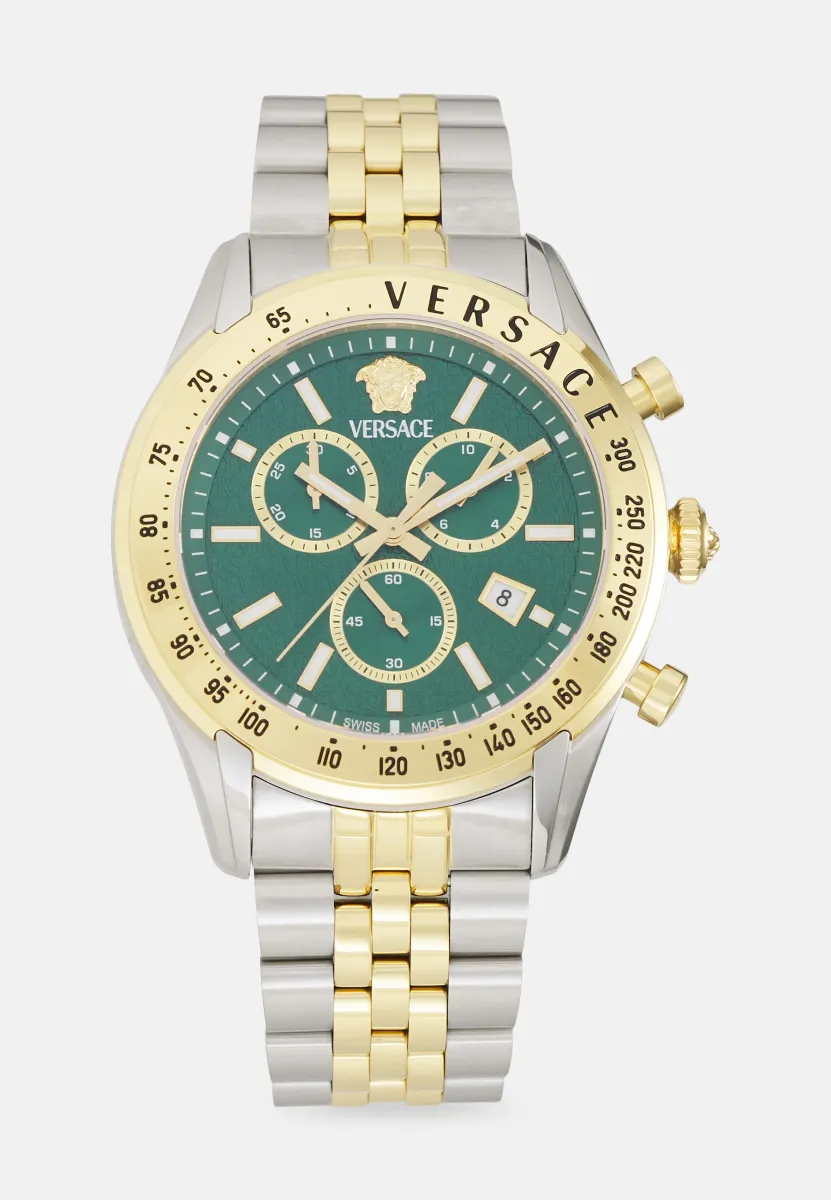 VERSACE CHRONO MASTER (WC-8R) - Chronograph - dark green/gold-coloured/silver-coloured