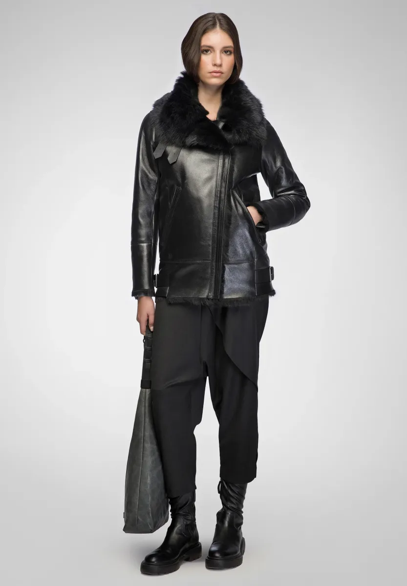 VESNA CLOTHO - Lederjacke - black