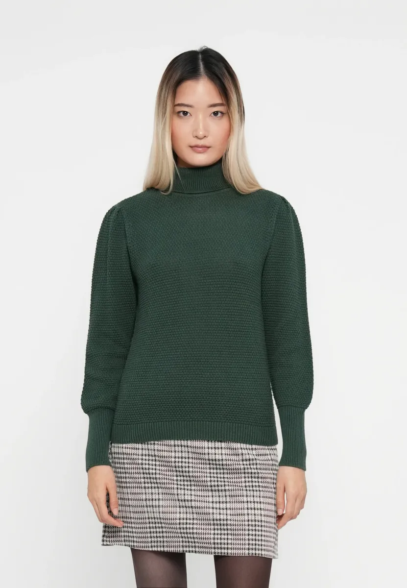 VIDALO PUFF SLEEVE ROLLNECK - Strickpullover - pine needle