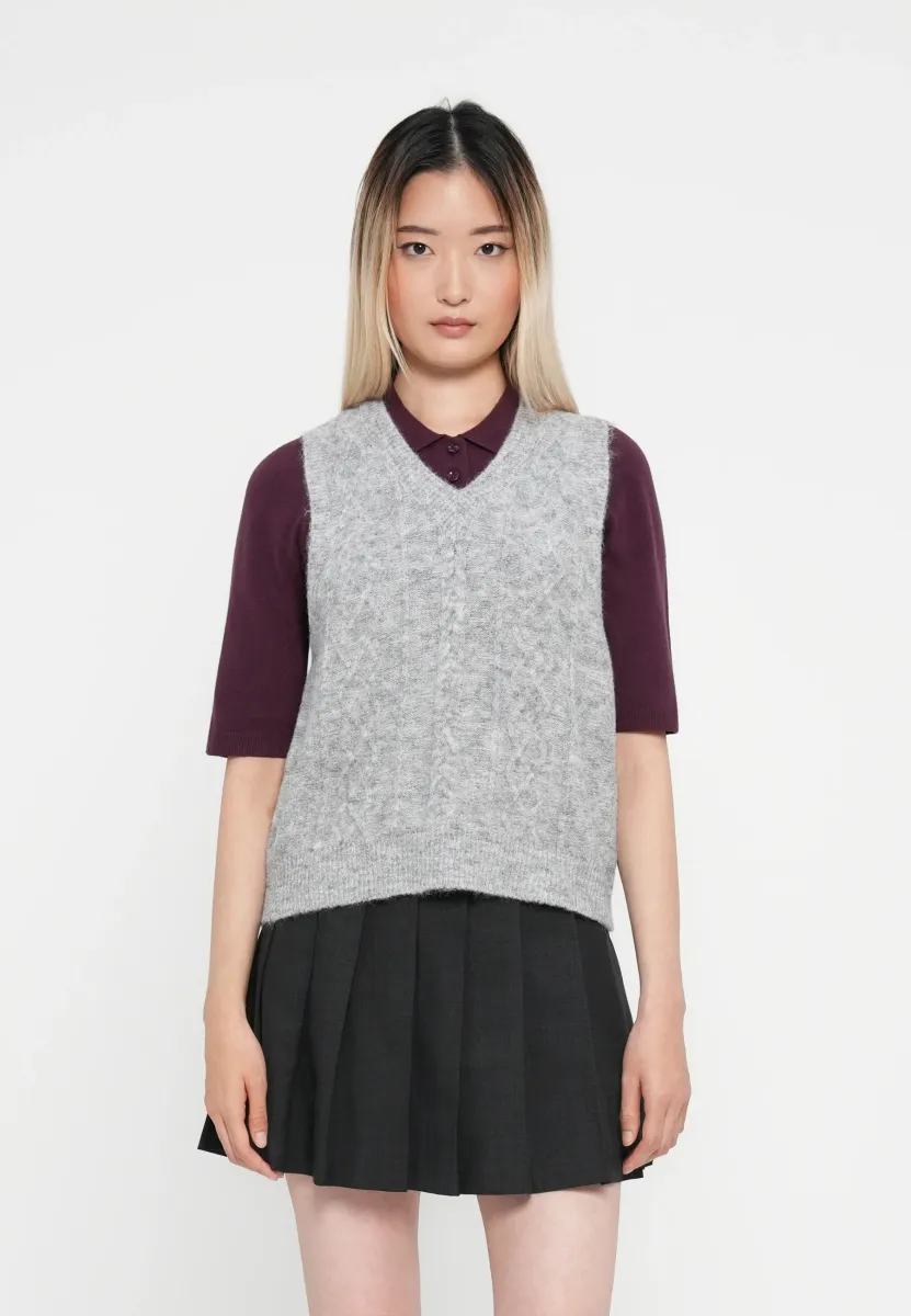 VIEMMELIE V NECK VEST - Weste - light grey melange
