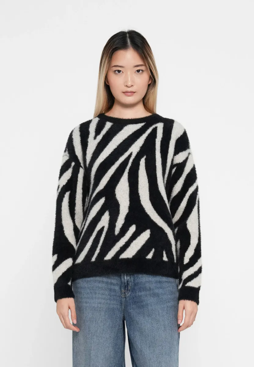 VIGRACE  - Strickpullover - black/sand