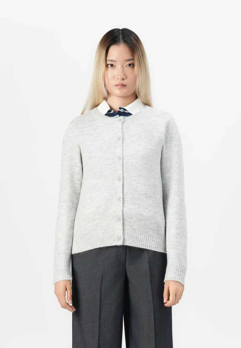 VIHEIDI CARDIGAN - Strickjacke - light grey melange
