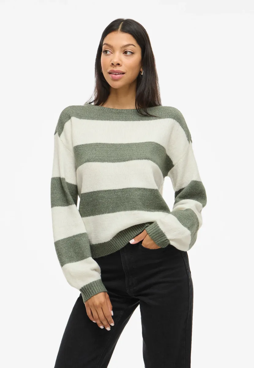 VIJOLA BOATNECK - Strickpullover - laurel wreath/cloud dancer