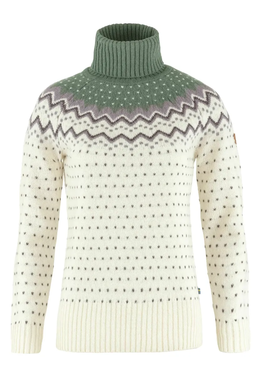 ÖVIK KNIT ROLLER NECK W - Strickpullover -  chalk white patina green