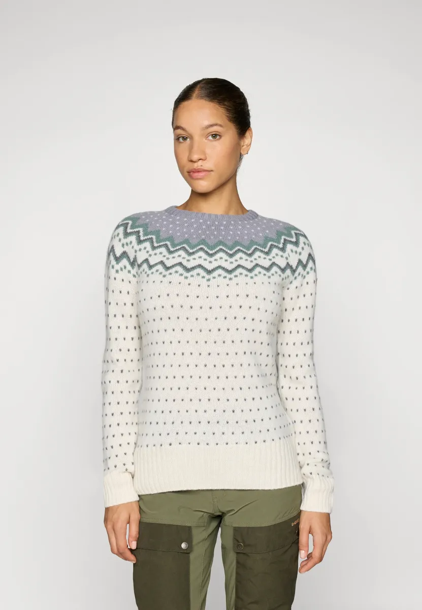 ÖVIK KNIT SWEATER W - Strickpullover - chalk white/flint grey