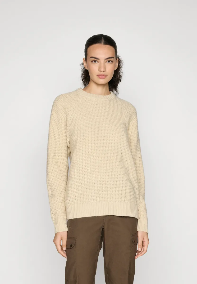ÖVIK WAFFLE KNIT W - Strickpullover - light beige