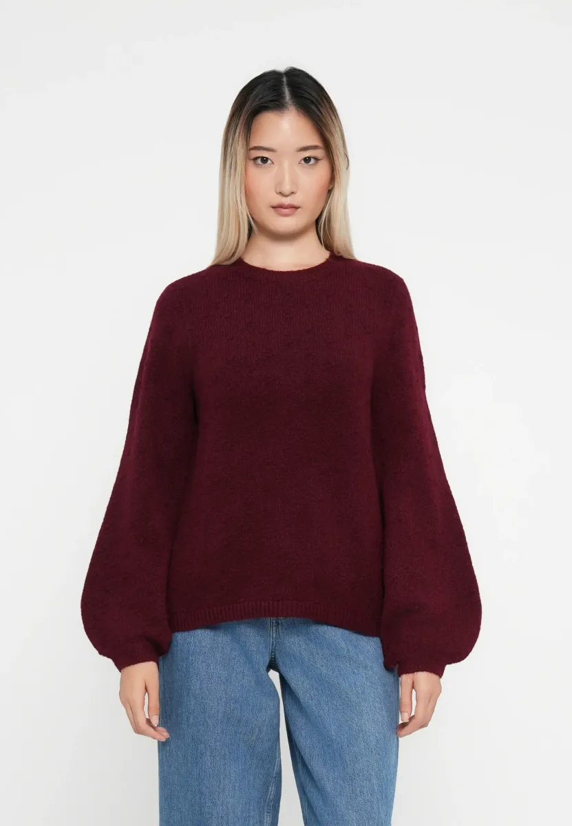 VIKARAM O NECK PULLOVER - Strickpullover - burgundy