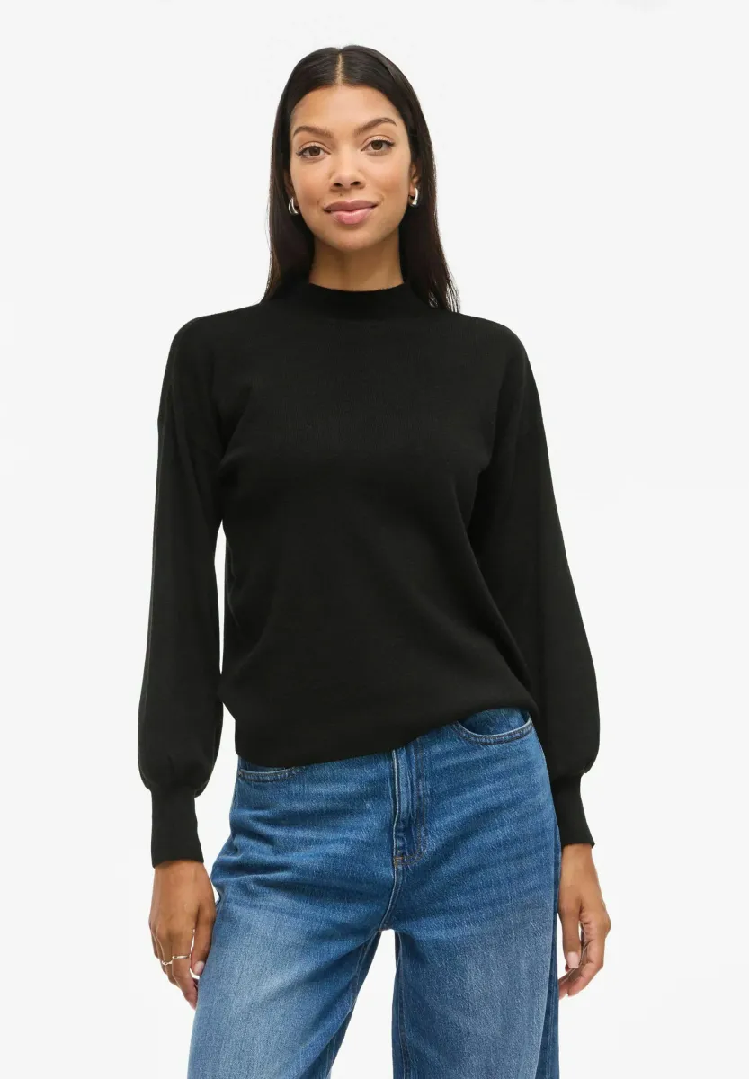 VIKERRY STEHKRAGEN - Strickpullover - black