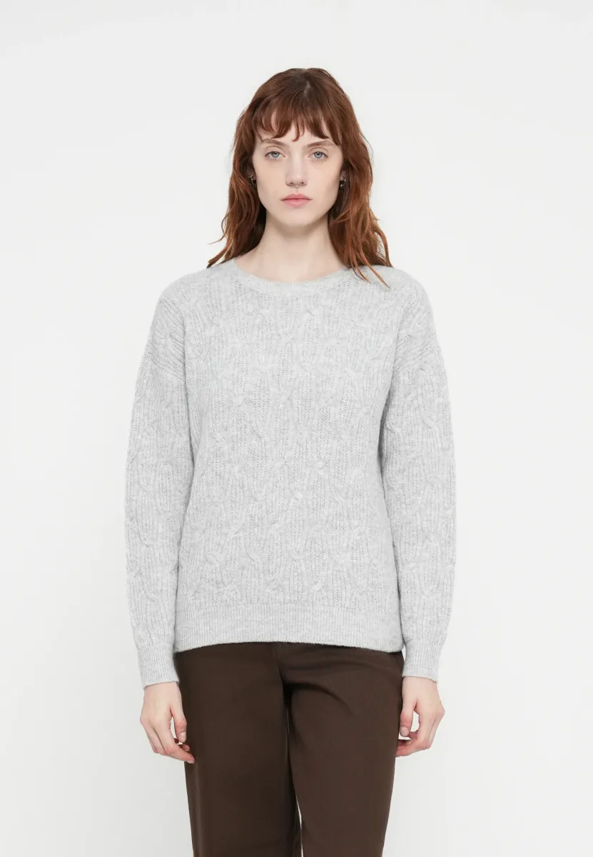 VILASSIA O NECK  - Strickpullover - light grey melange