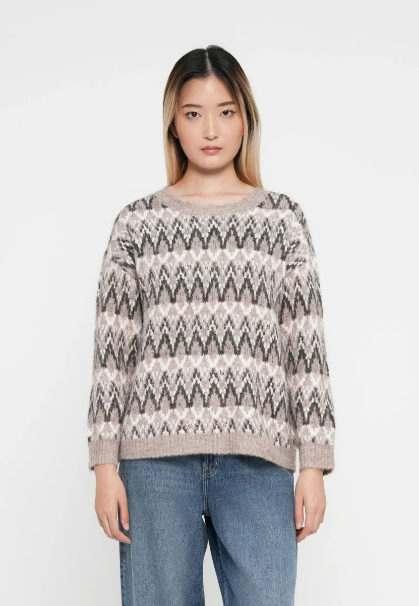 VIMARGI O NECK  - Strickpullover - natural/cloud dancer/falcon
