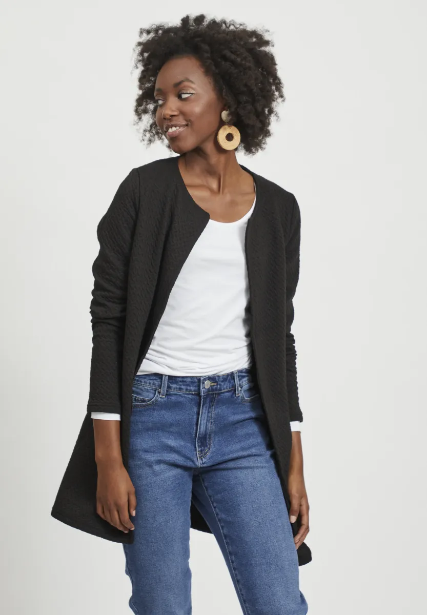 VINAJA NEW LONG JACKET - Strickjacke - black