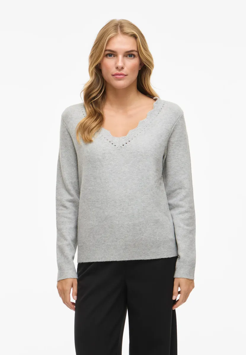 VINIKOLINA - Strickpullover - light grey