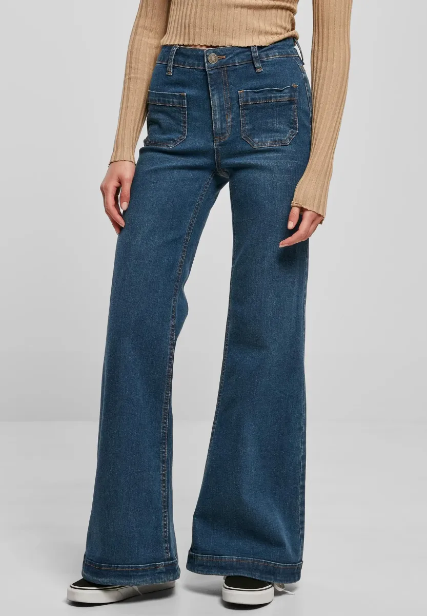VINTAGE  - Flared Jeans - deepblue washed